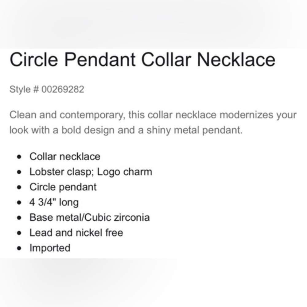 NWT EXPRESS Circle Pendant Collar Necklace- gold - Picture 6 of 6